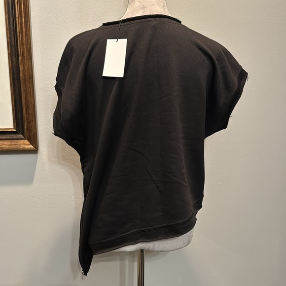 Bear Dance black distressed sleeveless sweatshirts NWT S - Picture 4 of 11